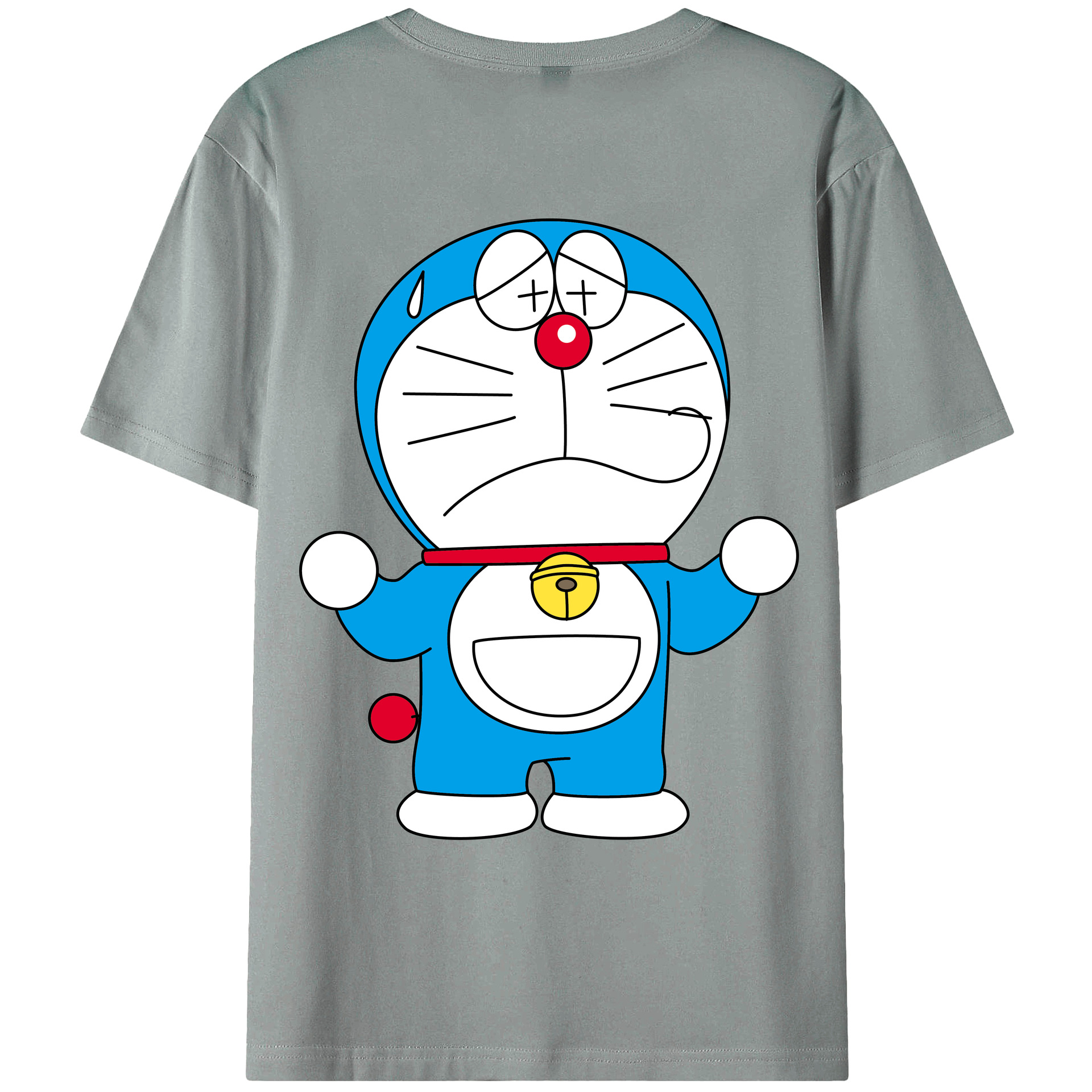 （画像用） ドラえもん Doraemon 綿100％ メンズ半袖Tシャツ（バックプリント） 通気性